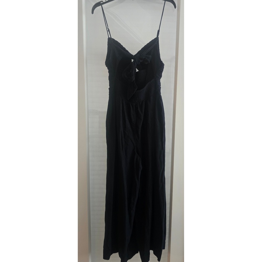 Free People Endless Summer Day Glow Jumpsuit Black Smocked Wide Leg Womens Small - Picture 5 of 11